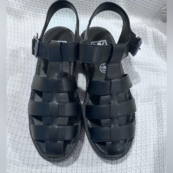 NEW TUK  UNISEX GLADIATOR  PLATFORM MENS 10 Women’s 12 Black Sandals - Picture 1 of 10